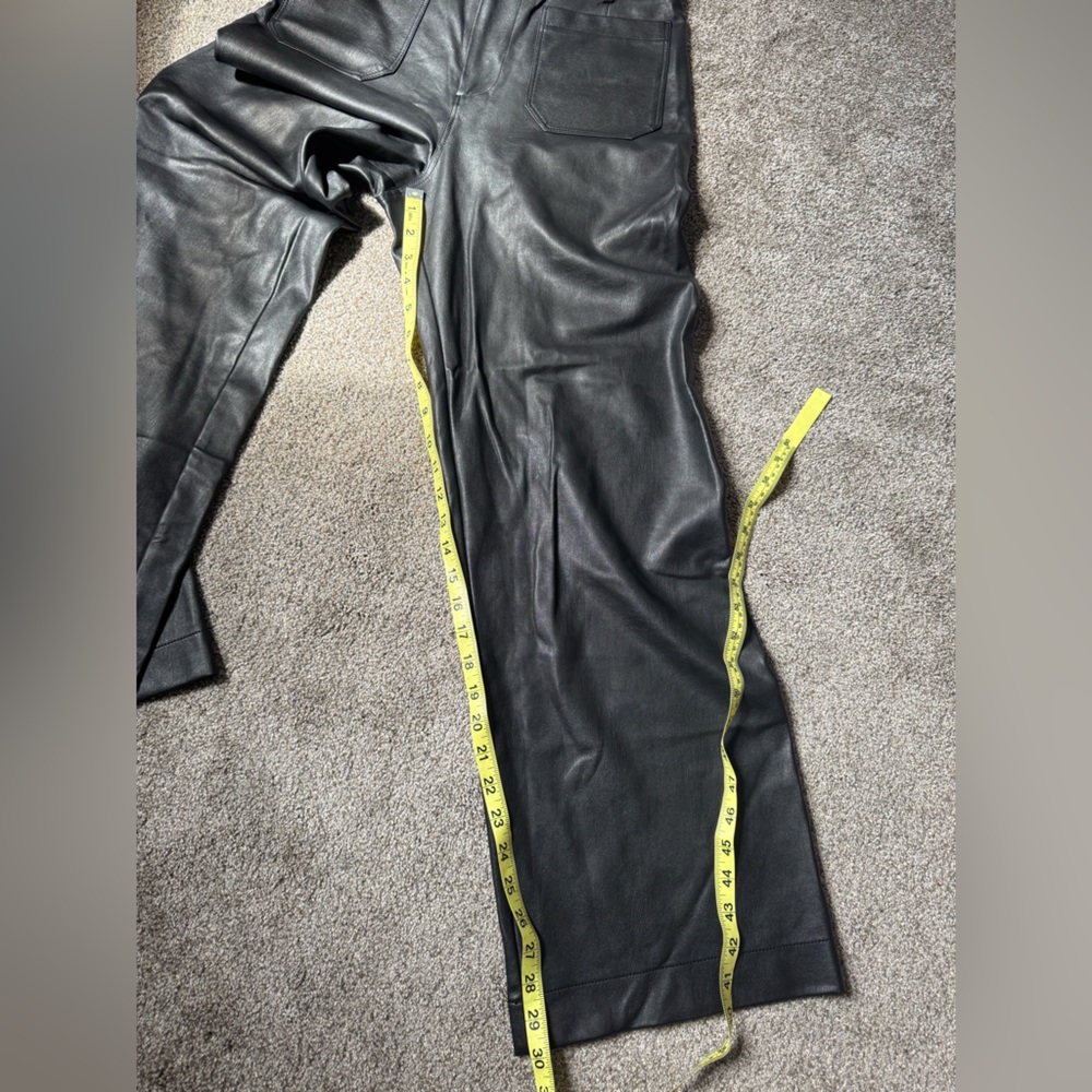 Anthro Maeve Colette Wide Leg Vegan Leather Pants - Picture 15 of 16